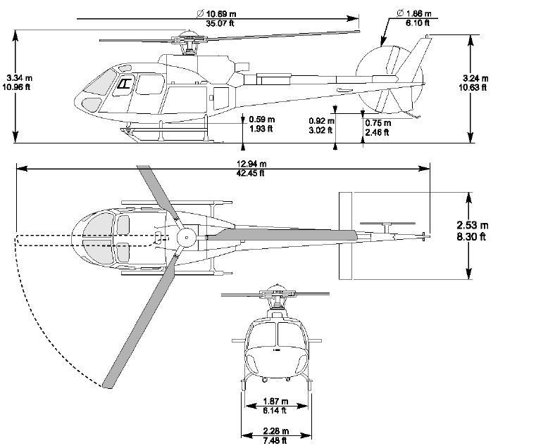 схема вертолета Eurocopter AS 350 B3